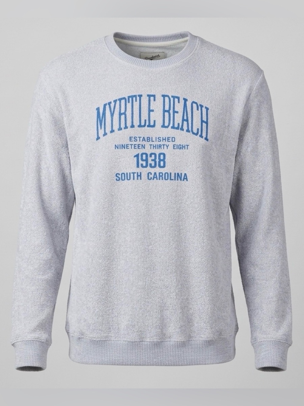 Tsunami Surf Shop Myrtle Beach SC Crewneck Sweatshirt Gray Blue Knit 2XL Vintage